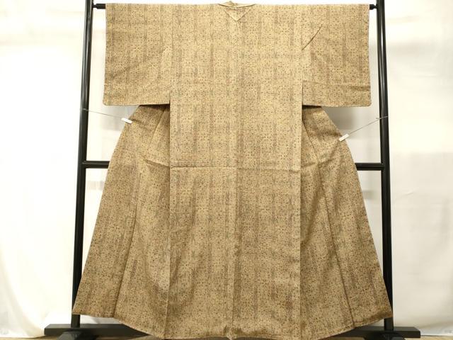 平和屋着物■上質な紬　幾何学花間道　正絹　逸品　CABI7832ev