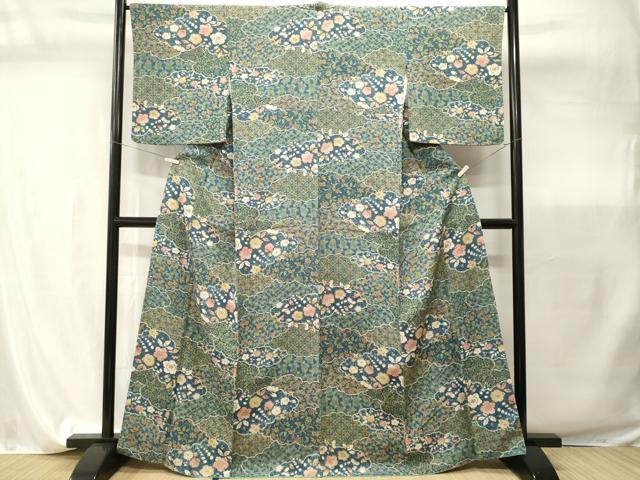 平和屋着物■上質な小紋　辻が花　正絹　逸品　CABI7839ev