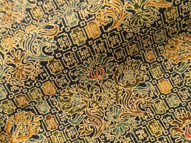平和屋着物■上質な小紋　紬地　幾何学花文　正絹　逸品　CABI7843ev