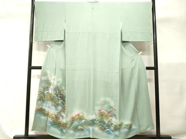 平和屋着物■豪華色留袖　樹林風景文　暈し染め　金彩　鬼しぼ縮緬　正絹　逸品　CABI7845ev