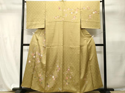 平和屋着物■訪問着　刺繍　枝花文　正絹　逸品　CABI7851ev
