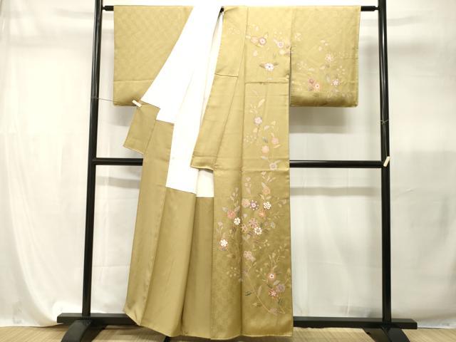 平和屋着物■訪問着　刺繍　枝花文　正絹　逸品　CABI7851ev
