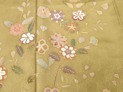 平和屋着物■訪問着　刺繍　枝花文　正絹　逸品　CABI7851ev