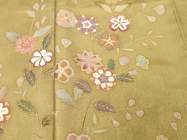平和屋着物■訪問着　刺繍　枝花文　正絹　逸品　CABI7851ev