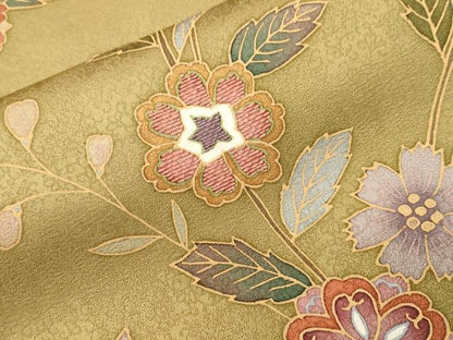 平和屋着物■訪問着　刺繍　枝花文　正絹　逸品　CABI7851ev