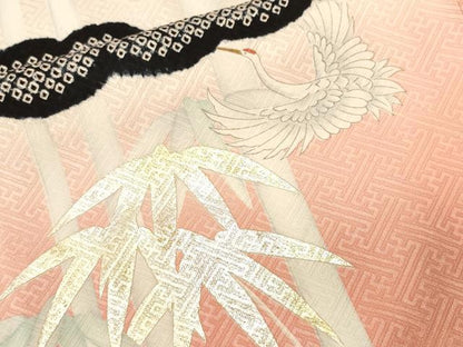 平和屋着物■豪華振袖　絞り　飛鶴松竹梅　花蝶丸文　暈し染め　金彩　正絹　逸品　CABI7854ev