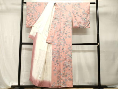 平和屋着物■上質な小紋　地紋起こし　吉祥枝花文　正絹　逸品　CABI7855ev
