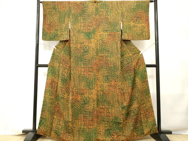 平和屋着物■上質な小紋　幾何学文　正絹　逸品　CABI7858ev