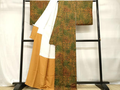 平和屋着物■上質な小紋　幾何学文　正絹　逸品　CABI7858ev