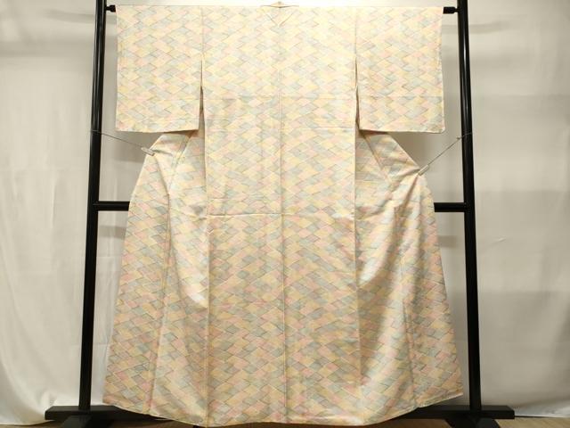 平和屋着物■上質な小紋　瓦文　正絹　逸品　CABI7859ev