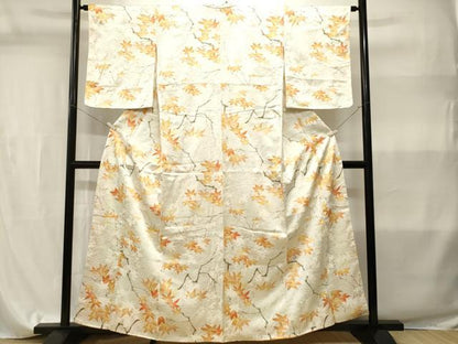 平和屋着物■上質な小紋　枝楓花文　暈し染め　正絹　逸品　CABI7860ev
