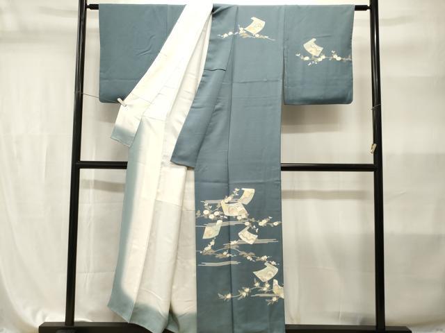 平和屋着物■訪問着　枝梅松短冊花蝶文　正絹　逸品　CABI7869ev