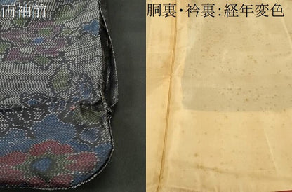 平和屋着物■本場大島紬　草花文　正絹　逸品　CABI7870ev