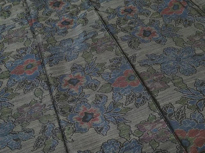 平和屋着物■本場大島紬　草花文　正絹　逸品　CABI7870ev