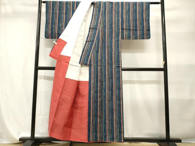 平和屋着物■上質な紬　縞　正絹　逸品　CABI7871ev