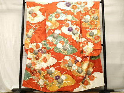 平和屋着物■豪華振袖　駒刺繍　雲重ね菊文　暈し染め　金銀彩　正絹　逸品　CABI7872ev