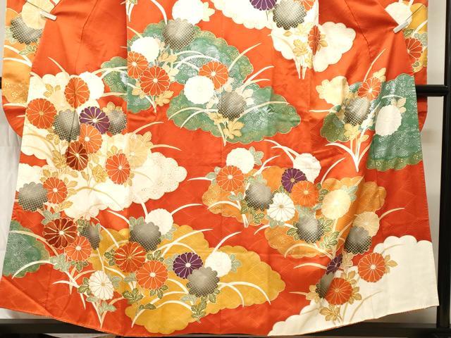 平和屋着物■豪華振袖　駒刺繍　雲重ね菊文　暈し染め　金銀彩　正絹　逸品　CABI7872ev