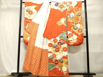 平和屋着物■豪華振袖　駒刺繍　雲重ね菊文　暈し染め　金銀彩　正絹　逸品　CABI7872ev