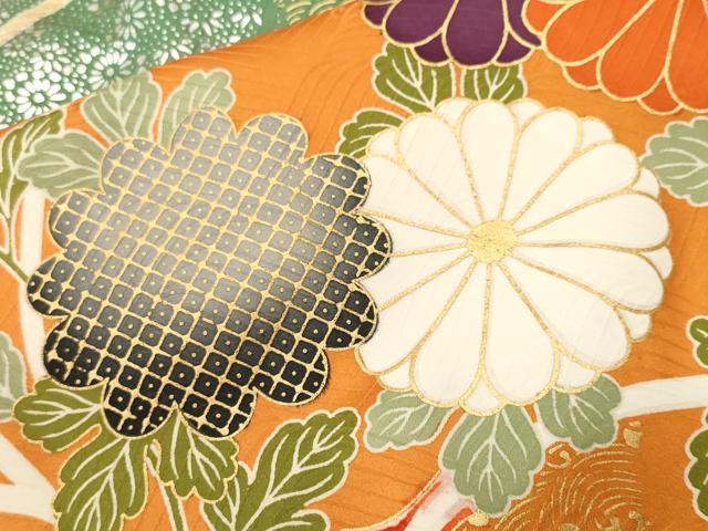 平和屋着物■豪華振袖　駒刺繍　雲重ね菊文　暈し染め　金銀彩　正絹　逸品　CABI7872ev