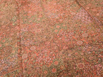 平和屋着物■上質な小紋　切嵌絵皿更紗花文　鬼しぼ縮緬　正絹　逸品　CABI7874ev