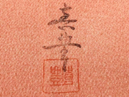 平和屋着物■上質な小紋　作家物　霞文　暈し染め　鬼しぼ縮緬　正絹　逸品　CABI7875ev