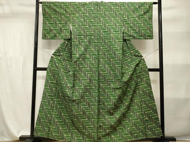 平和屋着物■上質な紬　絣文様　正絹　逸品　CABI7878ev