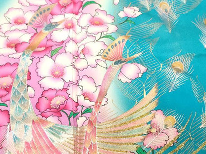 平和屋着物■豪華振袖　駒刺繍　草花文　暈し染め　金彩　正絹　逸品　CABI7887ev