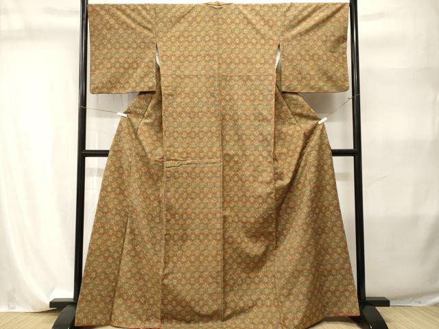 平和屋着物■上質な小紋　紬地　花鳥文　正絹　逸品　CABI7898ev