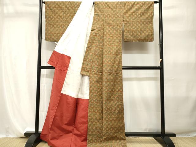 平和屋着物■上質な小紋　紬地　花鳥文　正絹　逸品　CABI7898ev