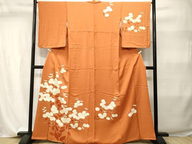 平和屋着物■訪問着　駒刺繍　枝菊文　金彩　正絹　逸品　CABI7900ev