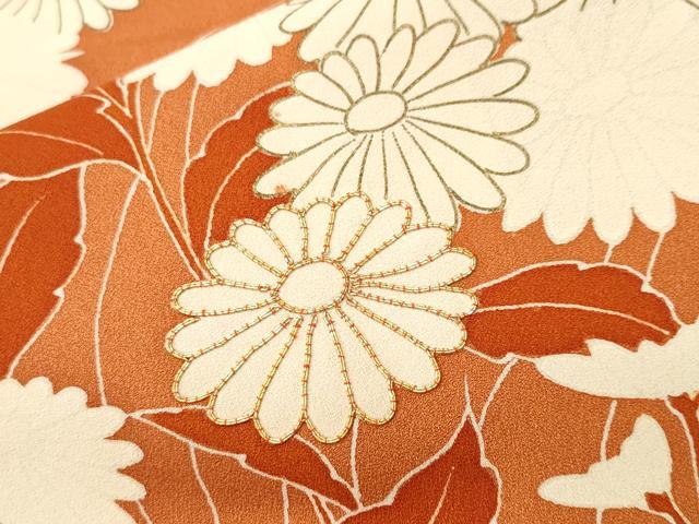 平和屋着物■訪問着　駒刺繍　枝菊文　金彩　正絹　逸品　CABI7900ev