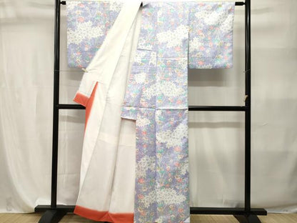 平和屋着物■小紋　楓草花文　洗える着物　CABI7906ev