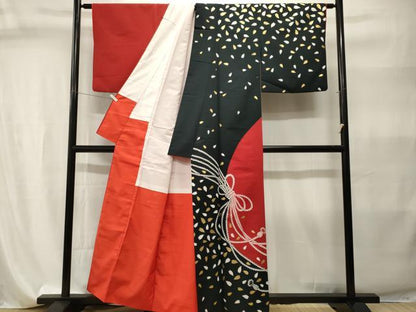 平和屋着物■訪問着　結び紐舞桜文　金彩　洗える着物　CABI7907ev