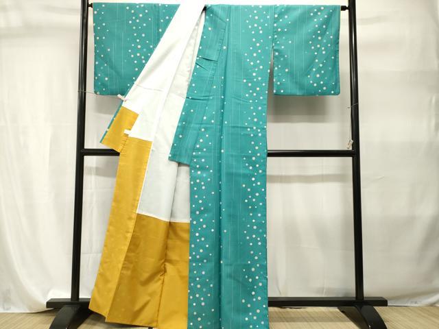 平和屋着物■小紋　水玉　洗える着物　CABI7909ev