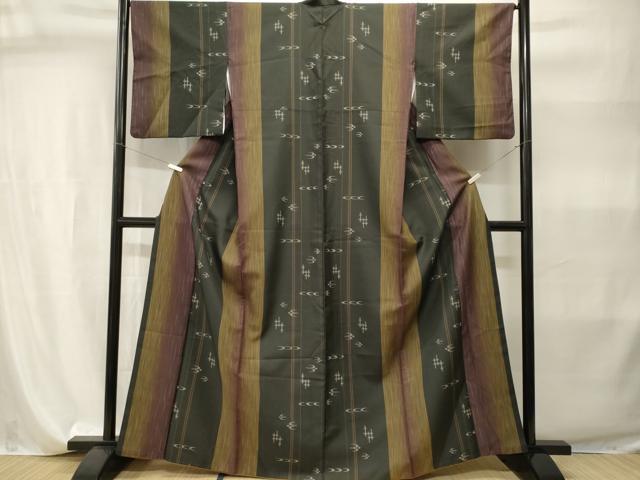 平和屋着物■小紋　琉球絣文様　洗える着物　CABI7912ev