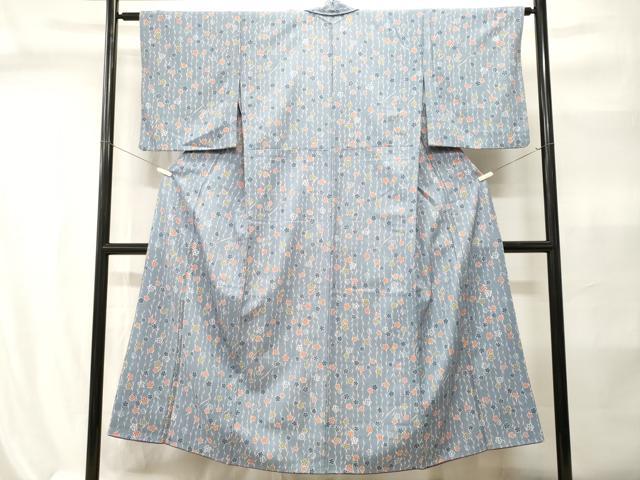 平和屋着物■小紋　枝葉桜文　背抜き仕立て　洗える着物　CABI7915ev