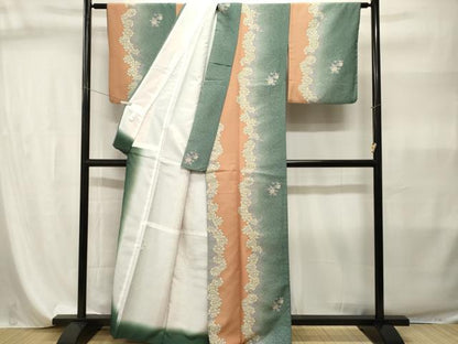 平和屋着物■小紋　草花間道　暈し染め　洗える着物　CABI7917ev