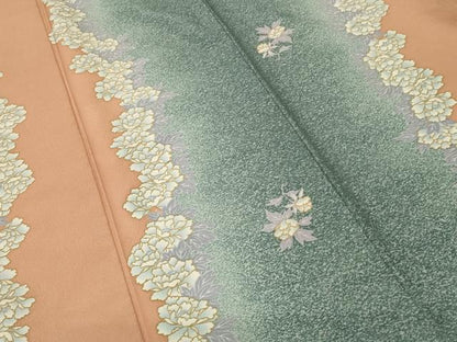平和屋着物■小紋　草花間道　暈し染め　洗える着物　CABI7917ev