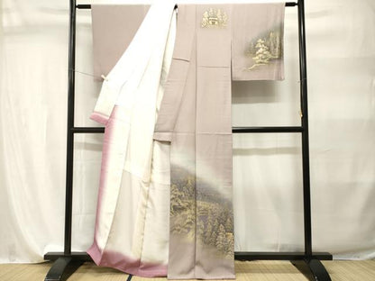 平和屋着物■訪問着　風景文　暈し染め　金彩　正絹　逸品　CABI7928ev