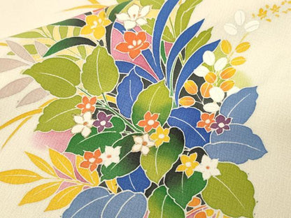 平和屋着物■訪問着　草花文　暈し染め　正絹　逸品　CABI7931ev