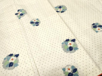 平和屋着物■上質な紬　雪輪椿文　正絹　逸品　CABI7934ev