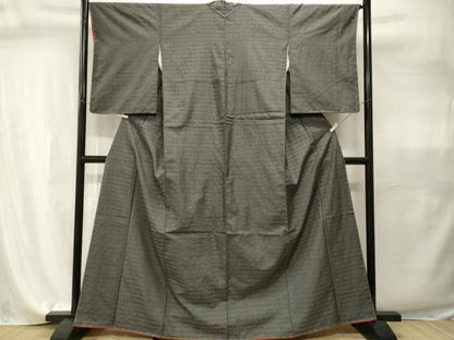 平和屋着物■上質な紬　横段文　正絹　逸品　CABI7936ev
