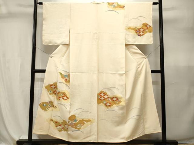 平和屋着物■訪問着　芝草七宝花文　金彩　正絹　逸品　CABI7942ev