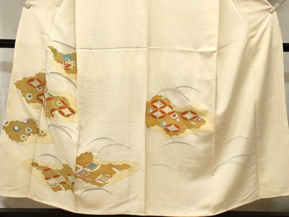 平和屋着物■訪問着　芝草七宝花文　金彩　正絹　逸品　CABI7942ev