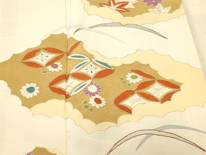 平和屋着物■訪問着　芝草七宝花文　金彩　正絹　逸品　CABI7942ev
