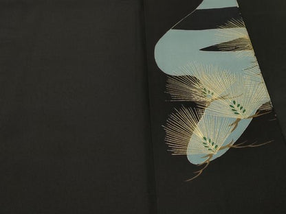 平和屋着物■豪華黒留袖　駒刺繍　市松松葉文　金彩　さが美扱い　正絹　逸品　CABI7943ev