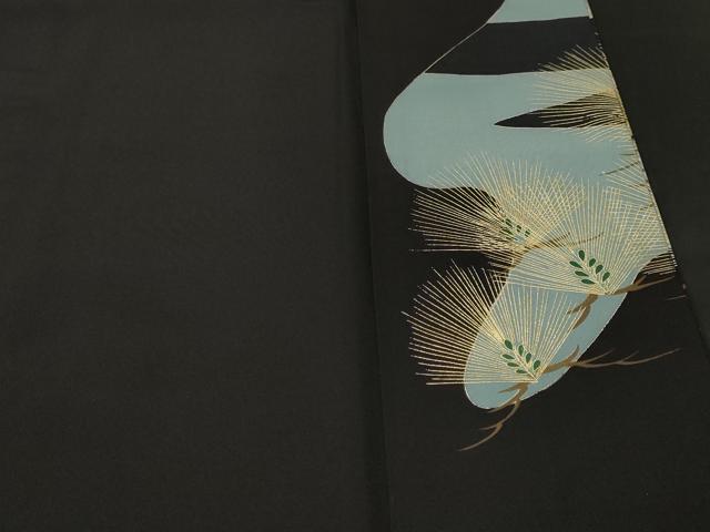 平和屋着物■豪華黒留袖　駒刺繍　市松松葉文　金彩　さが美扱い　正絹　逸品　CABI7943ev