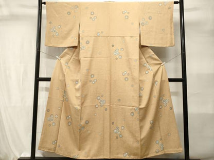 平和屋着物■上質な小紋　幾何学花文　正絹　逸品　CABI7960ev