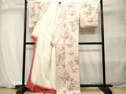 平和屋着物■上質な小紋　絞り　木の実枝葉文　暈し染め　正絹　逸品　CABI7966ev