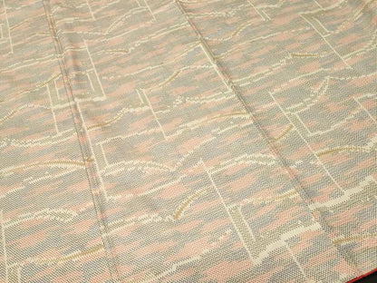 平和屋着物■上質な紬　幾何学文　正絹　逸品　CABI7969ev
